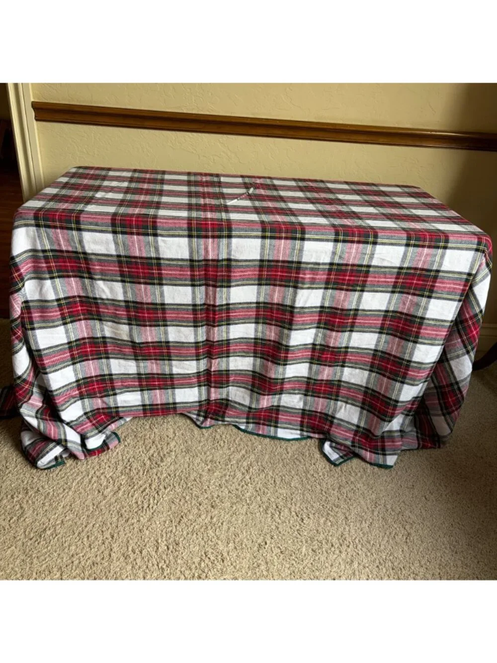 Williams Sonoma Marth Stewart Tartan Plaid Linen Cotton Table Cloth 70